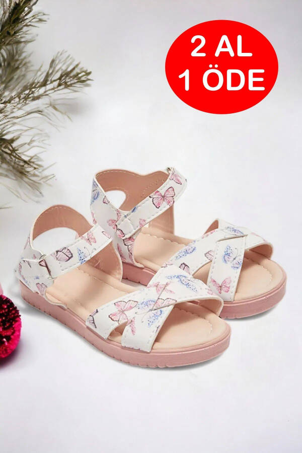 Baby Girl Pink Butterfly Pattern Sandals - 4