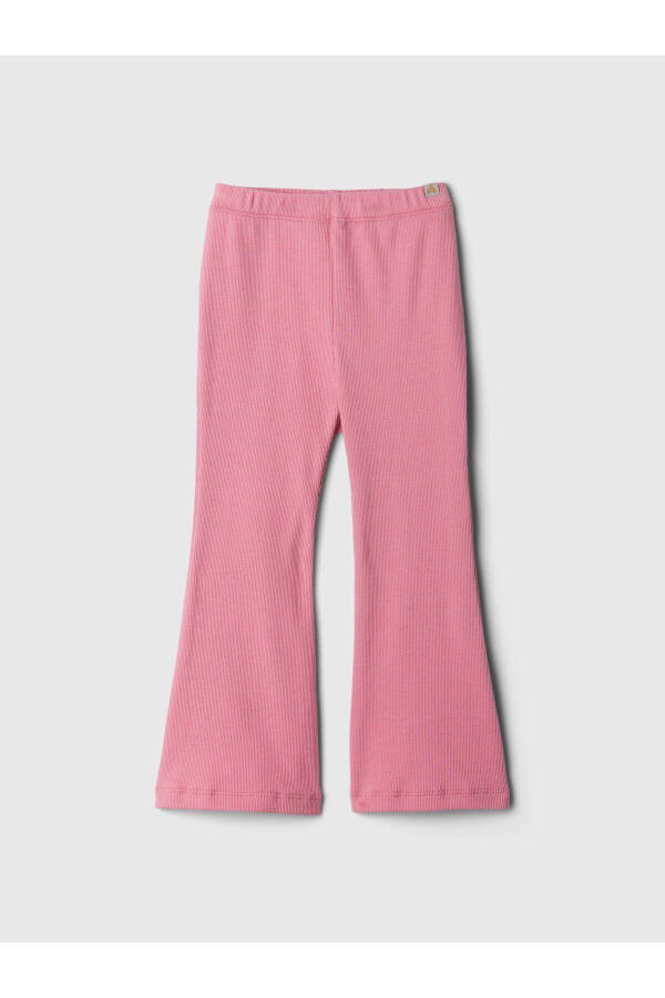 Baby Girl Pink Mix and Match Ribbed Flare Legging Tights - 5