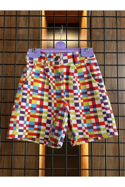 Baby Girl Plaid Colored Shorts - CEMIX