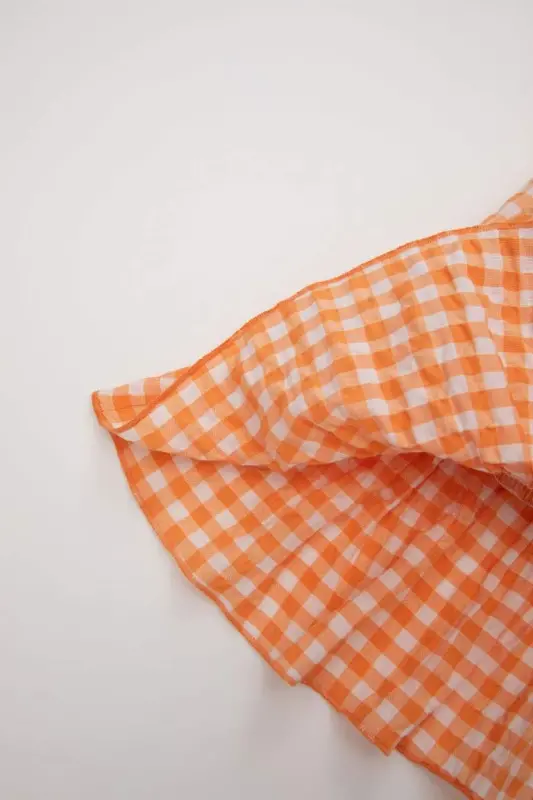 Baby Girl Plaid Sleeveless Crinkle Dress-White - 4