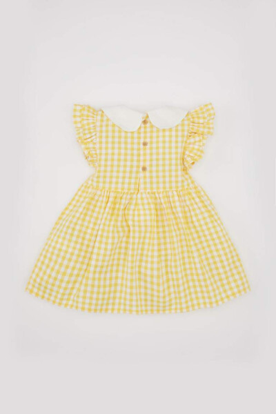 Baby Girl Plaid Sleeveless Poplin Dress Yellow - 6