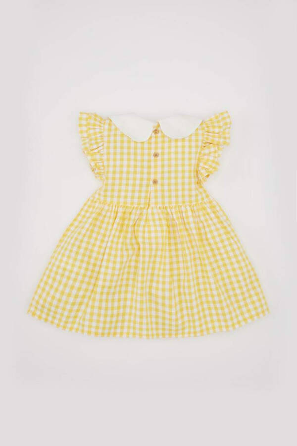 Baby Girl Plaid Sleeveless Poplin Dress Yellow - 6