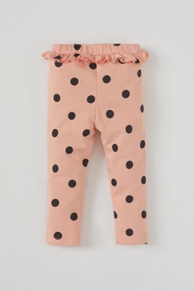 Baby Girl Polka Dot Frill Detail Cotton Sweatpants - DEFACTO (1)