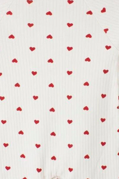 Baby Girl Red Heart Pattern Snap Hat Romper - 5