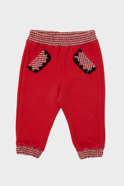 Baby Girl Red Sweatpants 23PFWBG2202 - 1