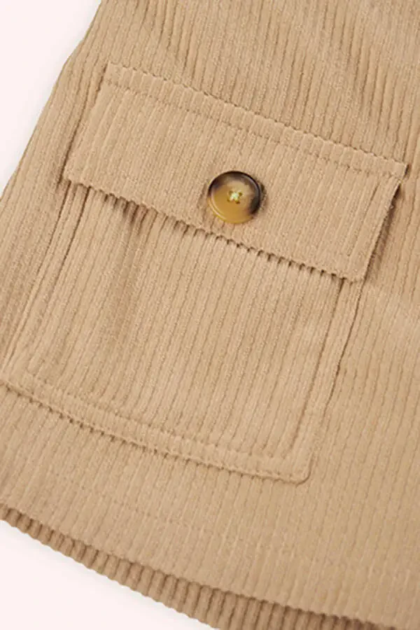 Baby Girl Ribbed Beige Shorts Skirt - 3
