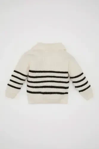Baby Girl Shirt Collar Striped Sweater C8214a524au - 4