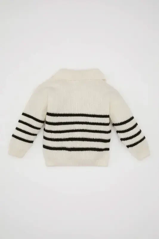 Baby Girl Shirt Collar Striped Sweater C8214a524au - 4