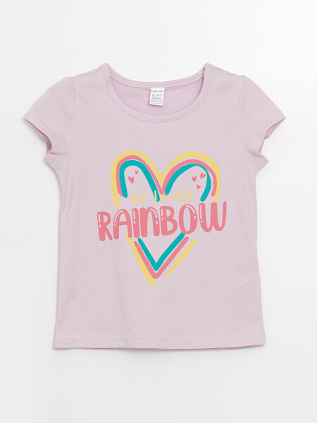 Baby Girl Short Sleeve T-Shirt with Bike Print - 6