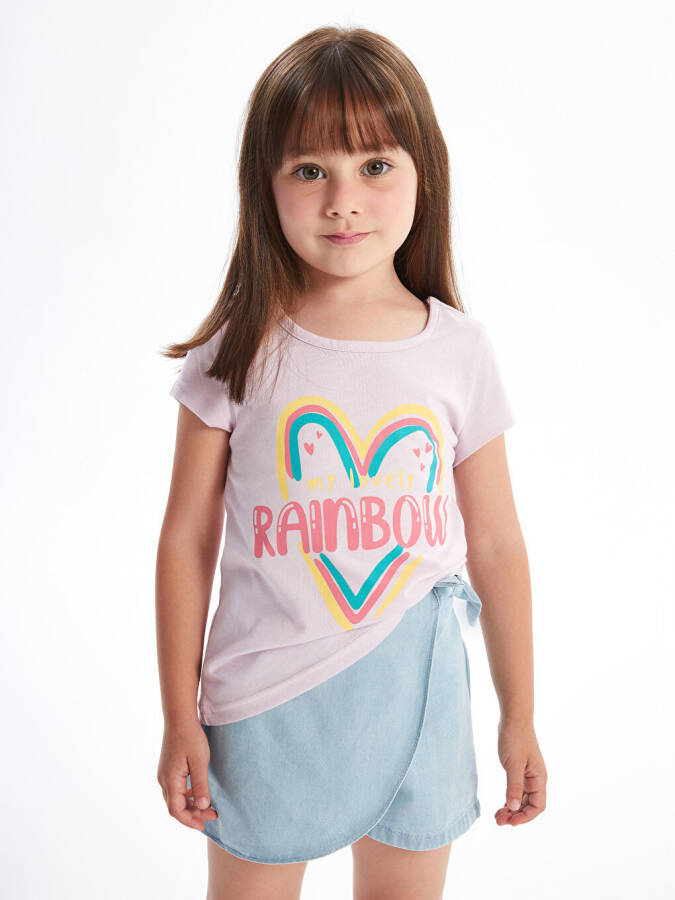 Baby Girl Short Sleeve T-Shirt with Bike Print - 2