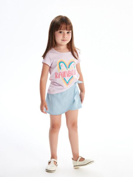 Baby Girl Short Sleeve T-Shirt with Bike Print - 3