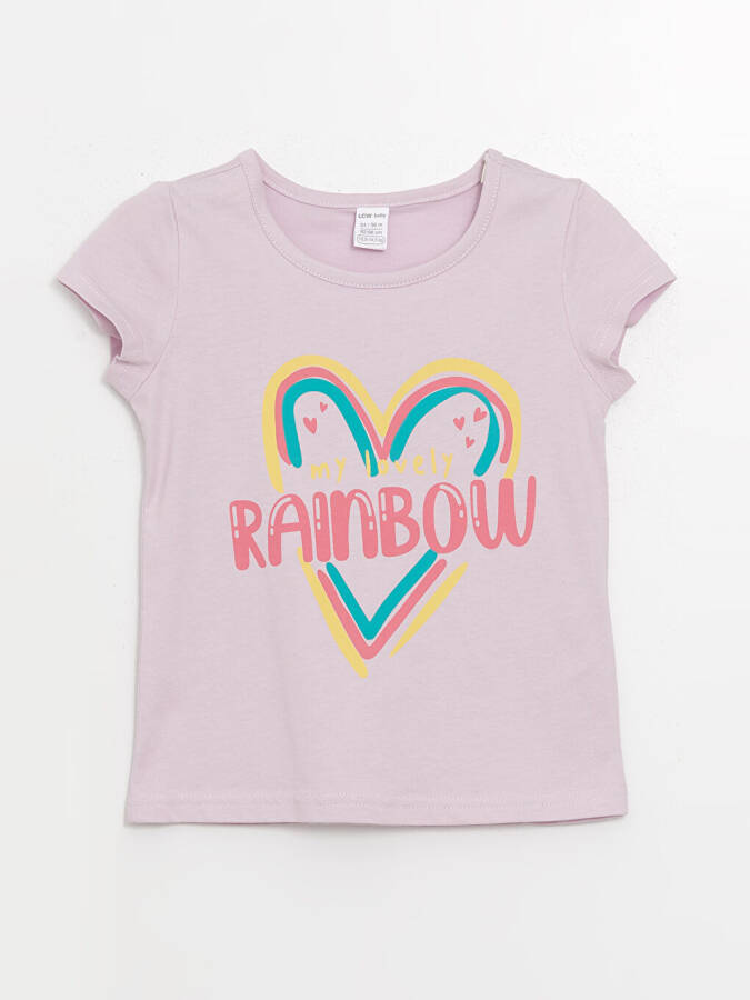 Baby Girl Short Sleeve T-Shirt with Bike Print - 4