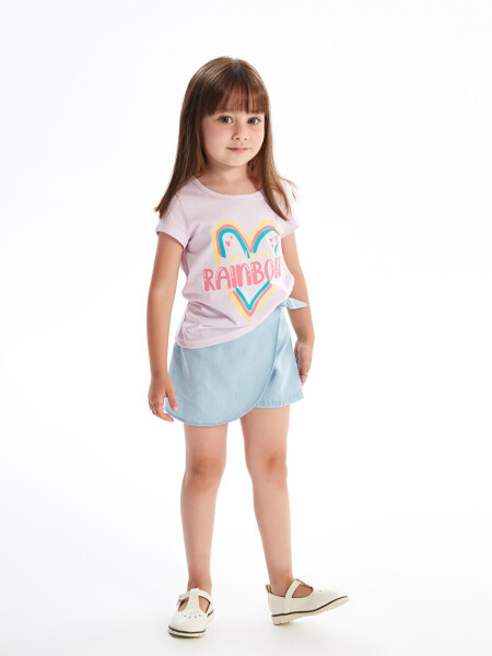 Baby Girl Short Sleeve T-Shirt with Bike Print - 10