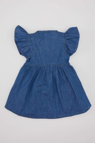 Baby Girl Sleeveless Denim Dress Mint Blue - 4