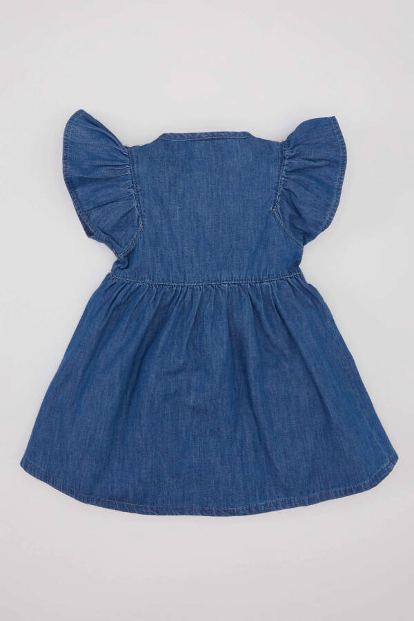 Baby Girl Sleeveless Denim Dress Mint Blue - 5