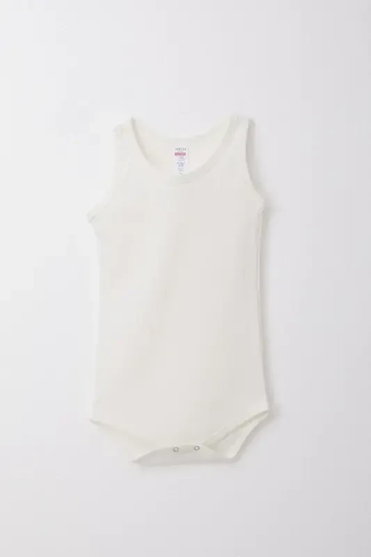 Baby Girl Snap Bodysuit Bodysuit Jacquard 9 Months-3 Years, Ecru-Ecru - BREEZE