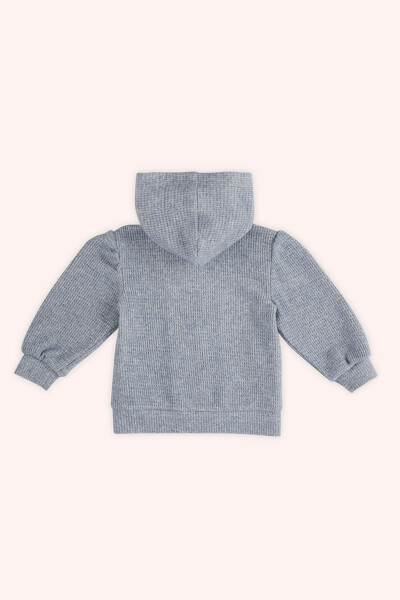 Baby Girl Soft Touch Zippered Blue Sweatshirt - 2