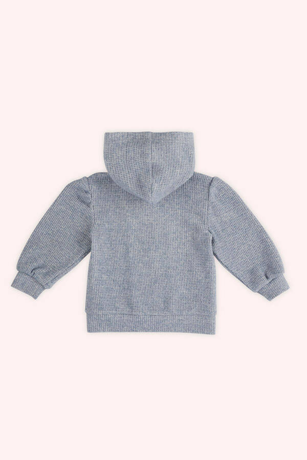 Baby Girl Soft Touch Zippered Blue Sweatshirt - 2