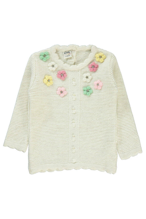 Baby girl sweater, ecru color, 6-18 months - 1