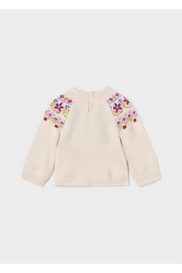 Baby Girl Sweater with Flower Details - 3