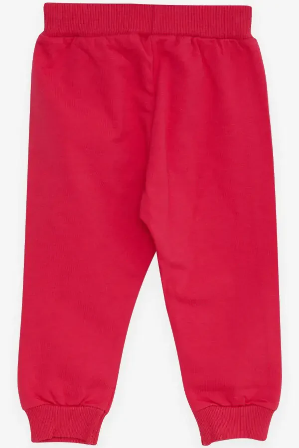 Baby Girl Sweatpants Baby Elephant Print 6 Months-2 Years, Fuchsia - 2