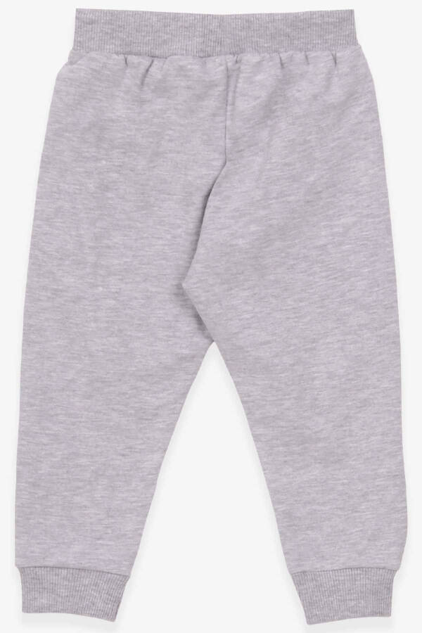 Baby Girl Sweatpants with Cat Print, 6 Months-2 Years, Light Grey Melange - 5