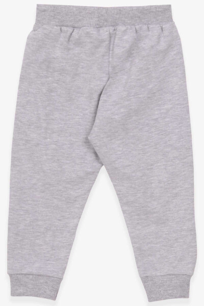 Baby Girl Sweatpants with Cat Print, 6 Months-2 Years, Light Grey Melange - 2