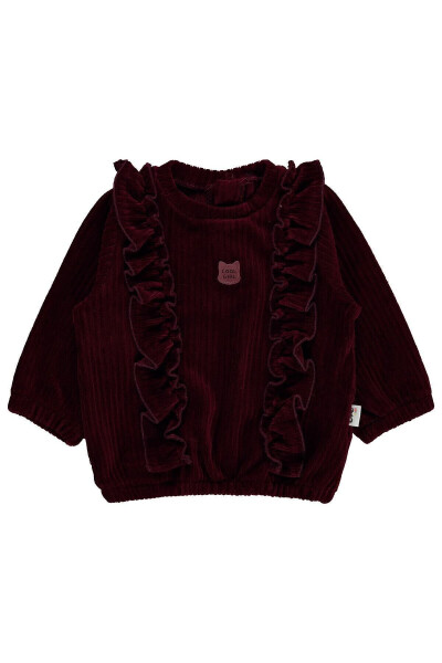 Baby Girl Sweatshirt 6-18 Months Burgundy - 4