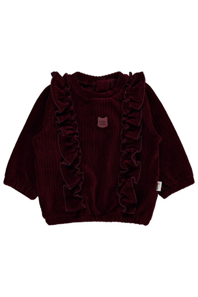 Baby Girl Sweatshirt 6-18 Months Burgundy - 5