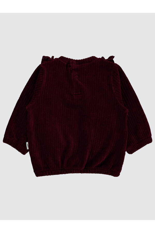 Baby Girl Sweatshirt 6-18 Months Burgundy - 2