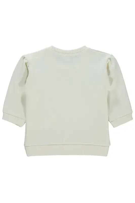 Baby Girl Sweatshirt 6-18 Months Ecru-Ecru - 2