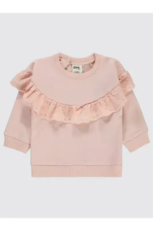 Baby Girl Sweatshirt (6-18 Months) Light Powder - 2