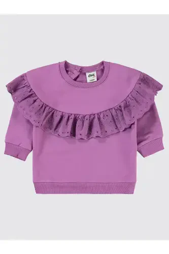 Baby Girl Sweatshirt 6-18 Months Lilac-Lilac - 1