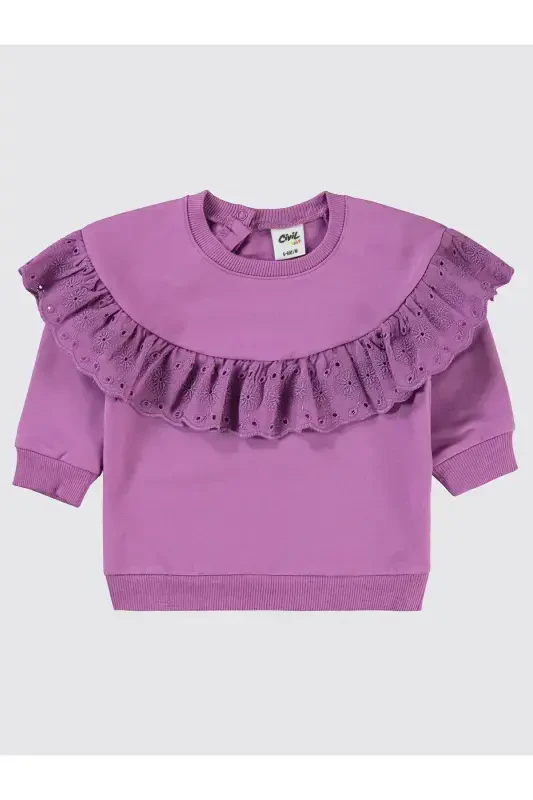 Baby Girl Sweatshirt 6-18 Months Lilac-Lilac - 1