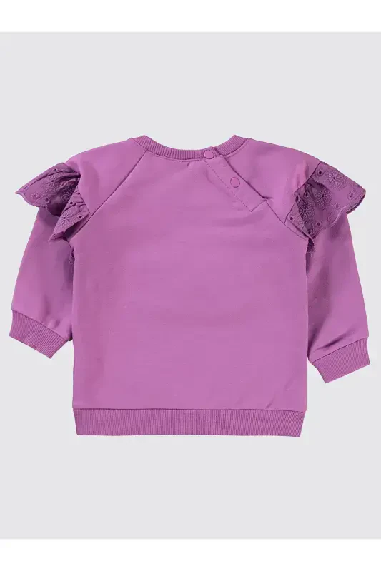 Baby Girl Sweatshirt 6-18 Months Lilac-Lilac - 2