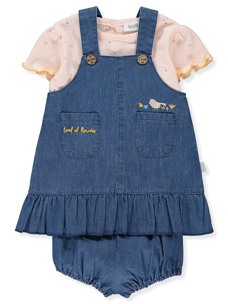 Baby Girl T-Shirt and Jean Jumpsuit Dress 2 Piece Set - 4