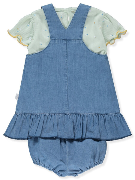 Baby Girl T-shirt and Jean Romper Dress 2 Piece Set - 5