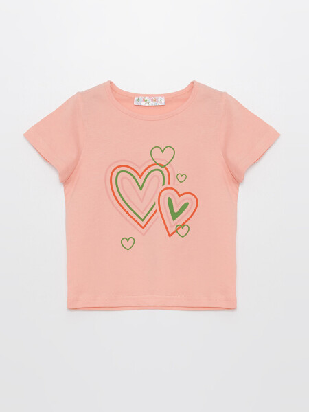 Baby Girl T-Shirt with Bike Print and Crew Neck - 3