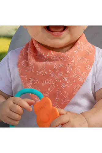 Baby Girl Triangle Scarf Knitted Drool and Feeding Bib 10 Pieces - 5