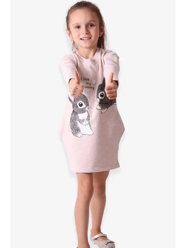 Baby Girl Tunic with Rabbit Pattern Beige (1.5-2 Years)-Beige - LC WAIKIKI