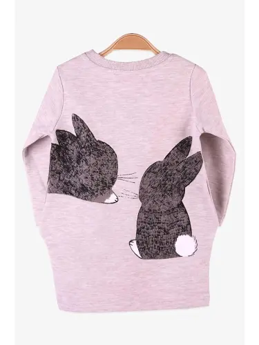 Baby Girl Tunic with Rabbit Pattern Beige (1.5-2 Years)-Beige - 4