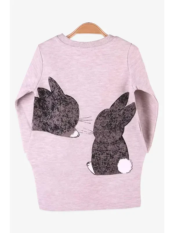 Baby Girl Tunic with Rabbit Pattern Beige (1.5-2 Years)-Beige - 4