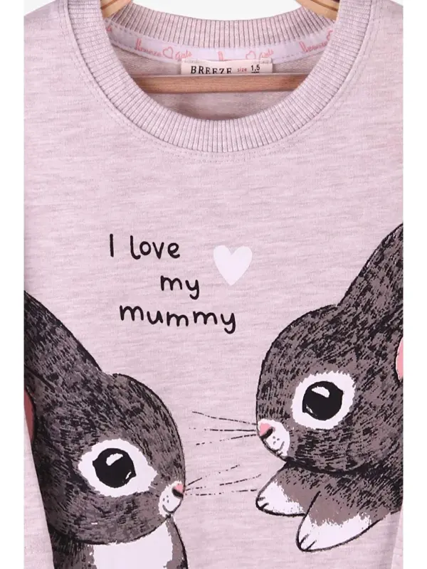 Baby Girl Tunic with Rabbit Pattern Beige (1.5-2 Years)-Beige - 5