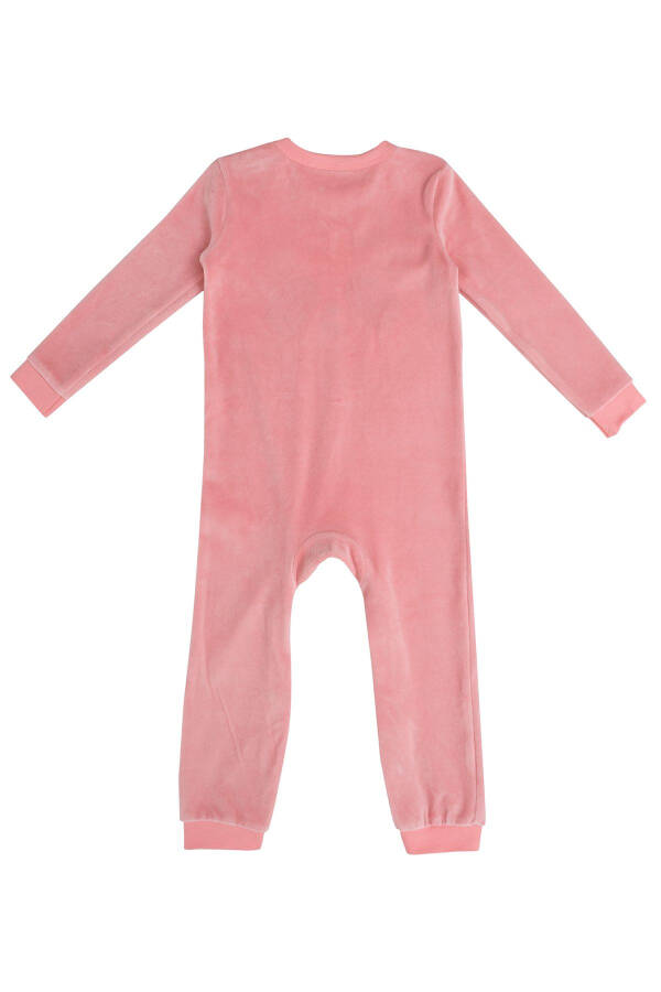 Baby Girl Velvet Panda Embroidered Snap Suit - Pink - 2