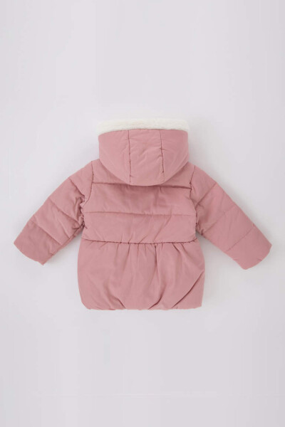 Baby Girl Waterproof Fleece Lined Hooded Jacket Scarf 2 Piece Set Rose - 5