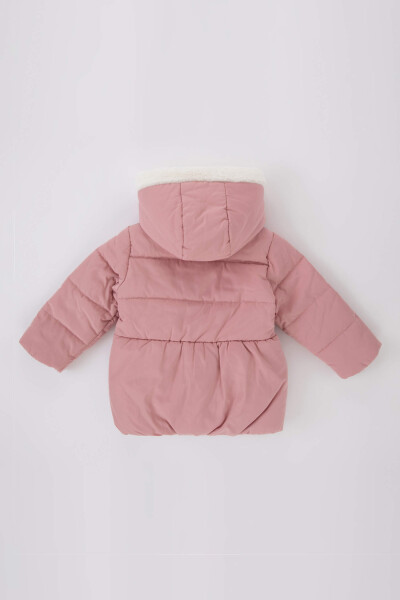 Baby Girl Waterproof Fleece Lined Hooded Jacket Scarf 2 Piece Set Rose - 10