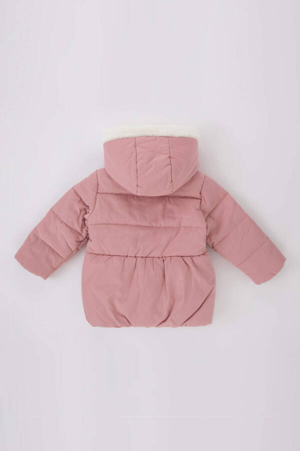 Baby Girl Waterproof Fleece Lined Hooded Jacket Scarf 2 Piece Set Rose - 10