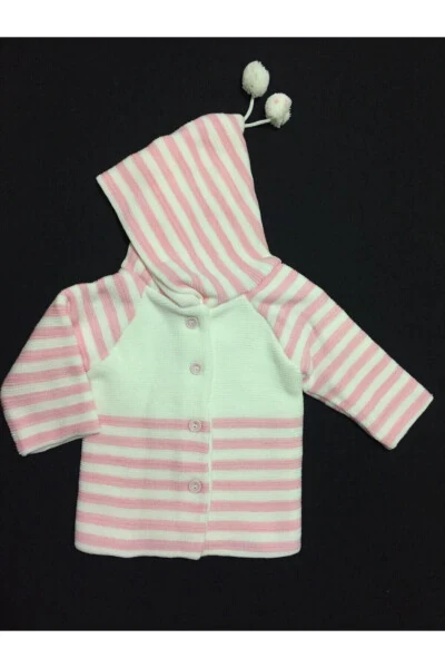 Baby Girl White Cardigan Jacket Baby Outerwear - BABYİBO (1)