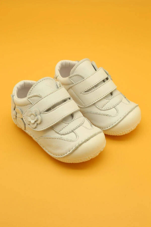 Baby Girl White Genuine Leather Orthopedic First Step Shoes B110 - 1