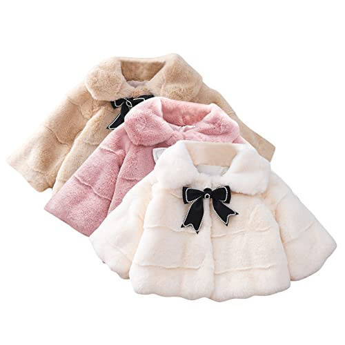 Baby Girl Winter Faux Fur Coat Fuzzy Cute Warm Cape Jacket Cloak Overcoat Thick Outwear Furry Jackets for Kids - 7